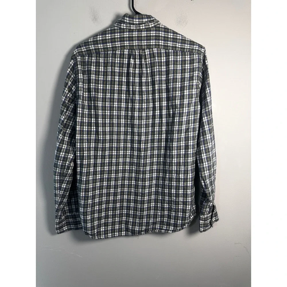 J.Crew‎ Slim Fit Brushed Twill Plaid Button Down Shirt Mens Medium Blue Green
